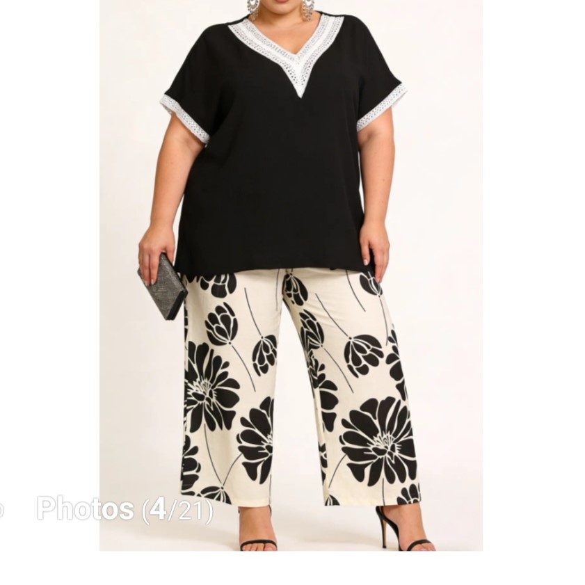 ensemble 2 pièces femme pantalon grande taille coton