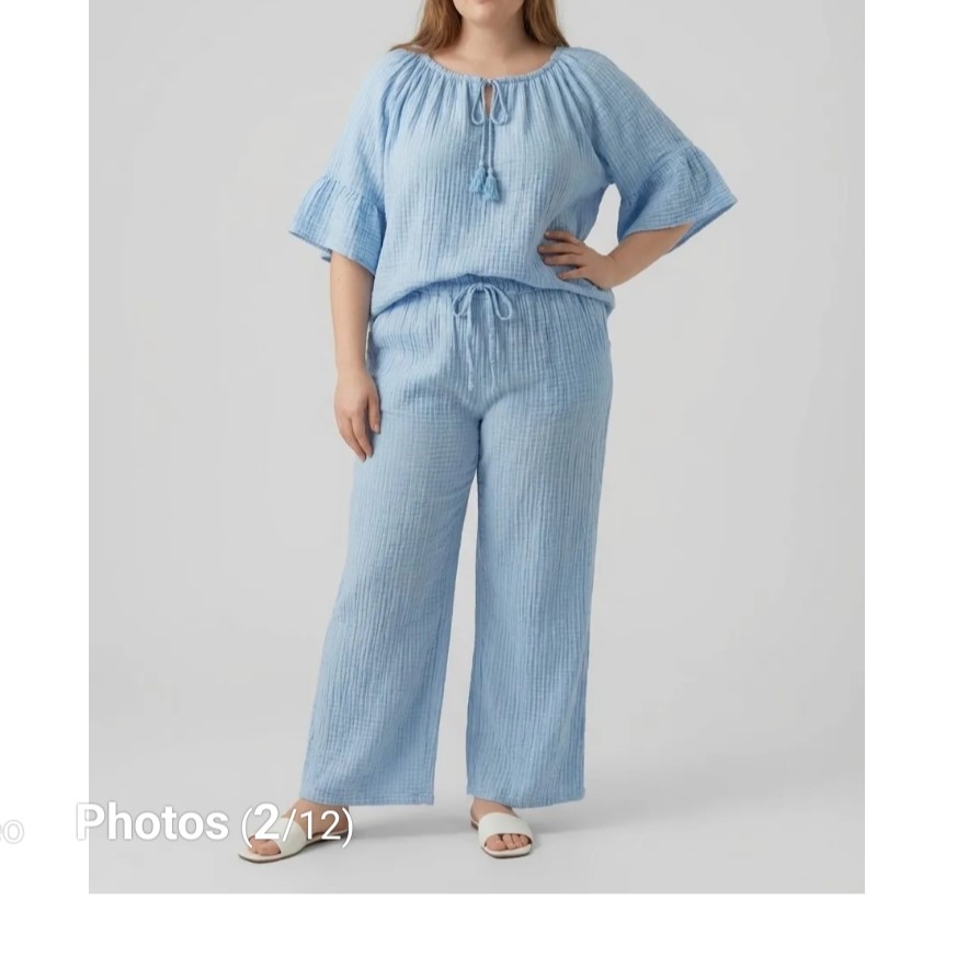 Ensemble gaze de coton femme confortable grande taille été ample et confortable