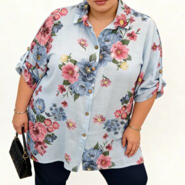 Chemise gaze de coton femme grande taille floral