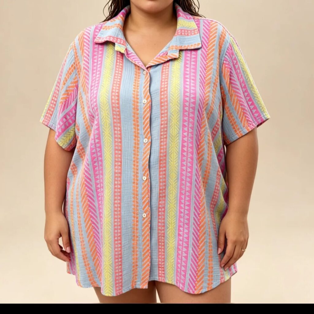 chemise gaze de coton femme rayures